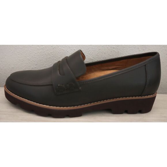 Vionic Women's Sz 10M Dark Khaki Green Leather Cheryl II Slip-On Loafers - Picture 5 of 12